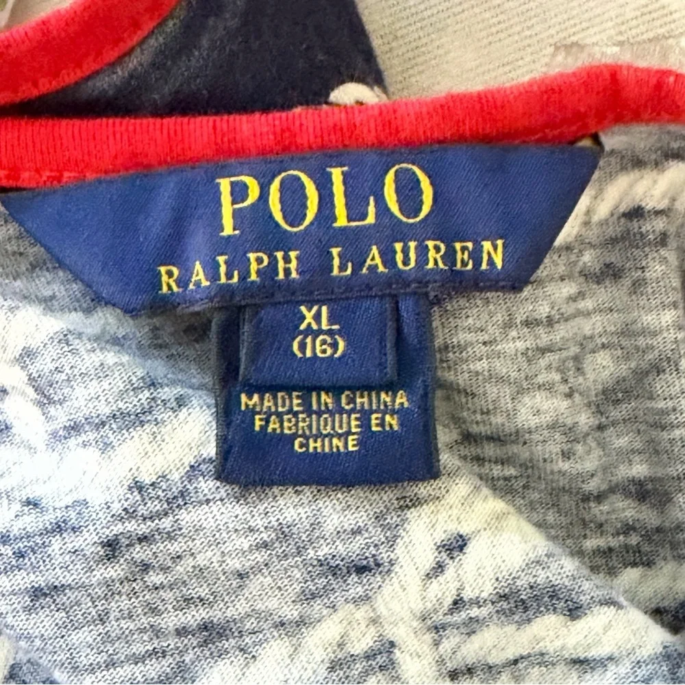 Polo Ralph Lauren big girls sleeveless crisscross nautical blue dress size XL